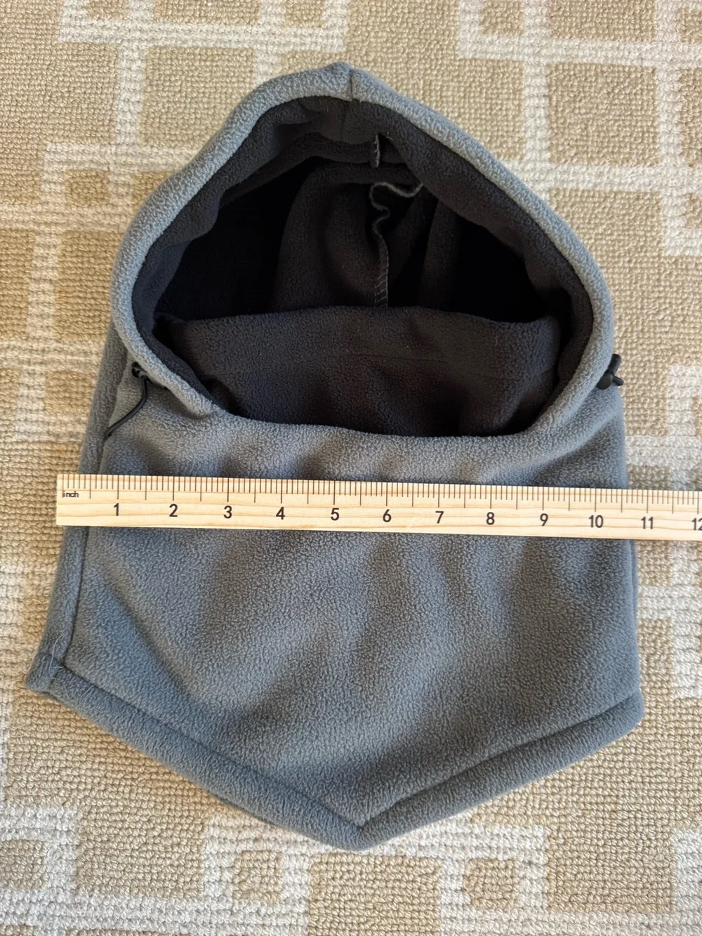 Fleece Hood Balaclava Neck Gaiter Snowboarding Skiing Face Cover Gray One Size